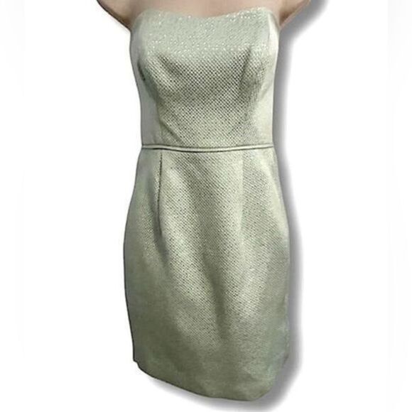 Shoshanna Strapless Dress. Gorgeous light green color. Sparkly. Size 2 - Picture 2 of 6